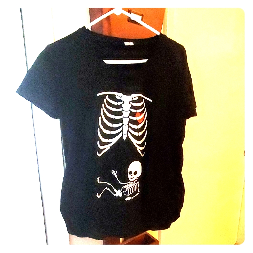 Skeleton Maternity top size L - Goth mom